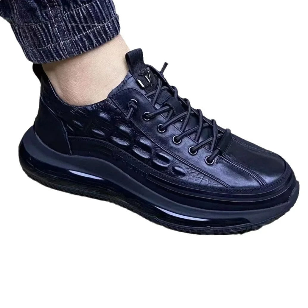 Chaussures de loisirs italiennes en crocodile imprimé avec coussin d'air pour hommes - Croc™