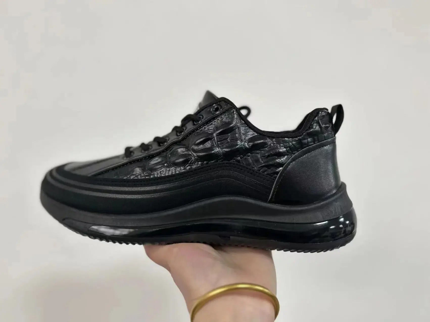 Chaussures de loisirs italiennes en crocodile imprimé avec coussin d'air pour hommes - Croc™