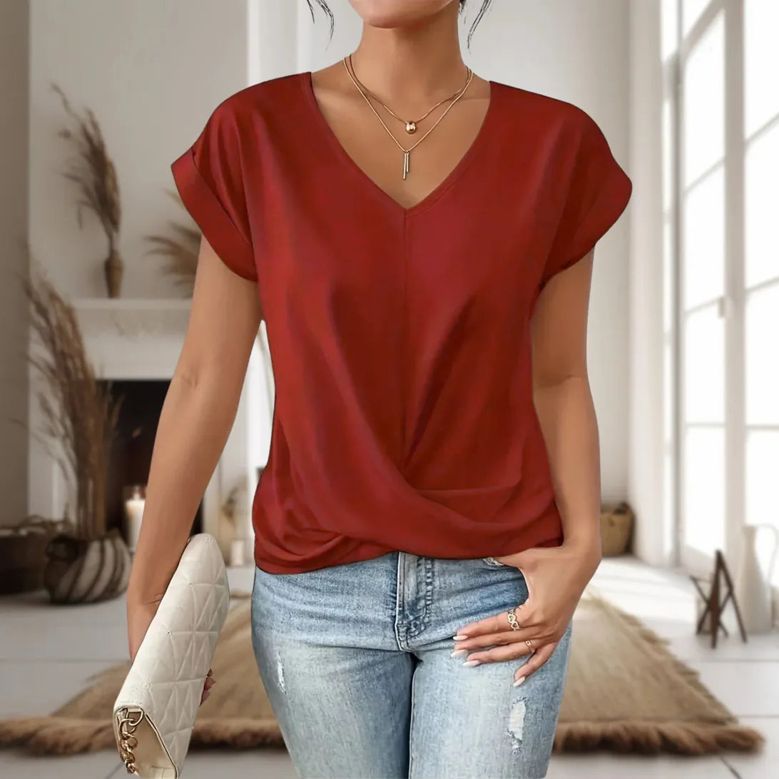 Reese | Dames Elegante V-Hals Gedraaide Zoom Blouse